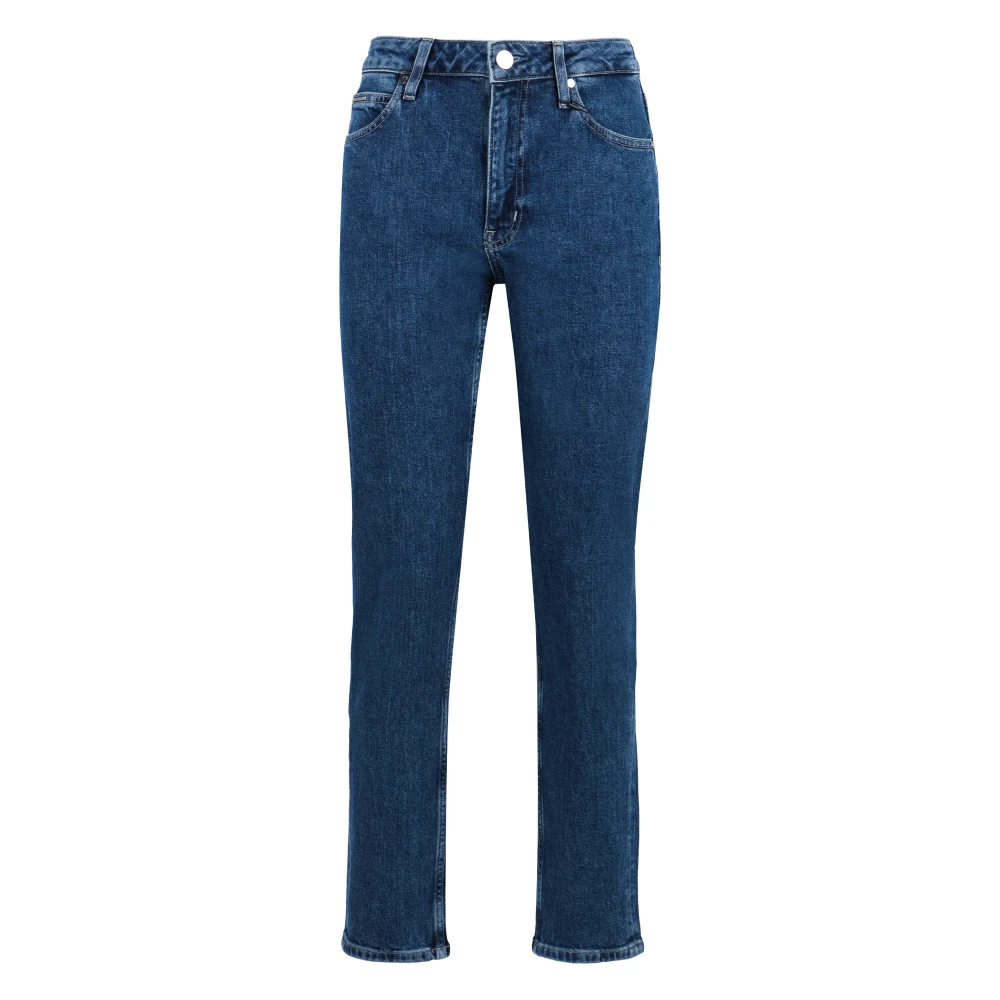 Calvin Klein Straight-leg Jeans met Achterlogo Label Blue Dames