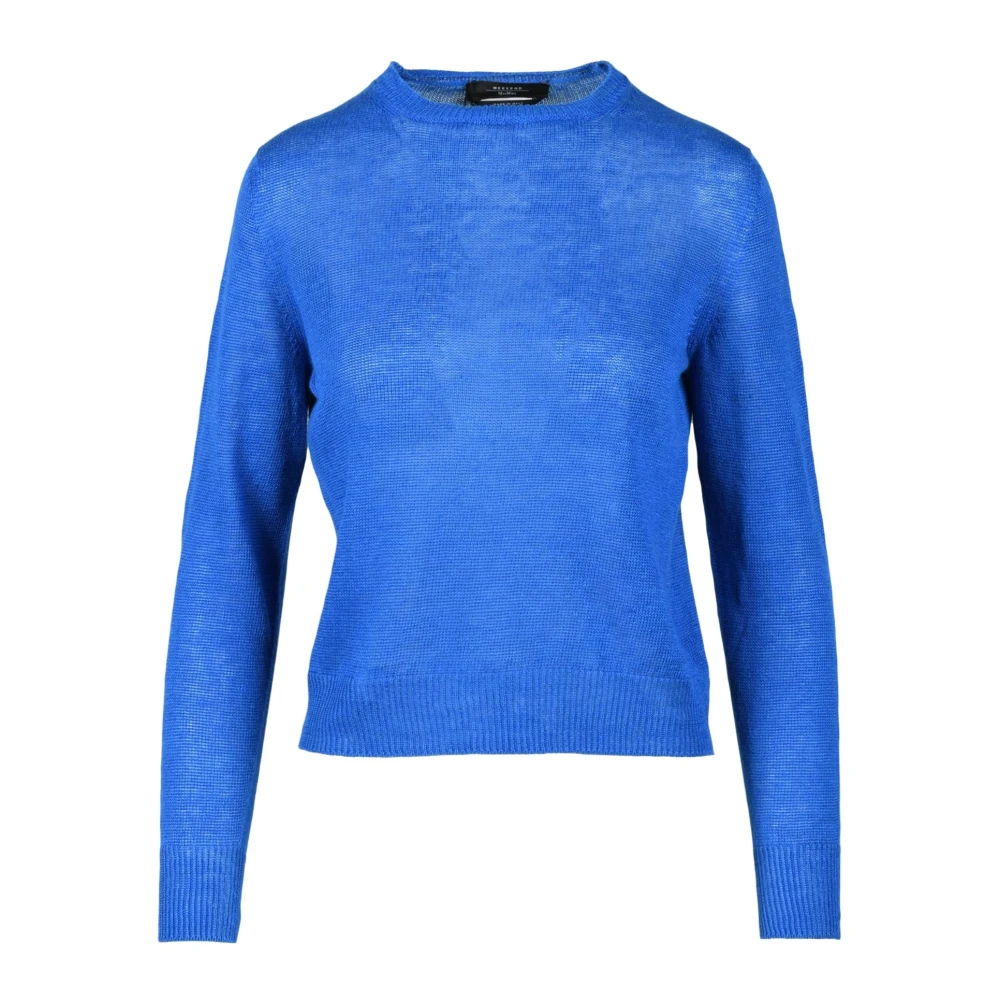 Max Mara Weekend Linnen Weekend Gebreide Top Blue Dames