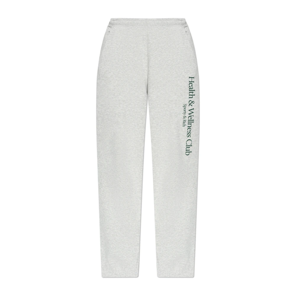 Sporty & Rich Sweatpants uit de H&W Crest Heather collectie Gray Unisex