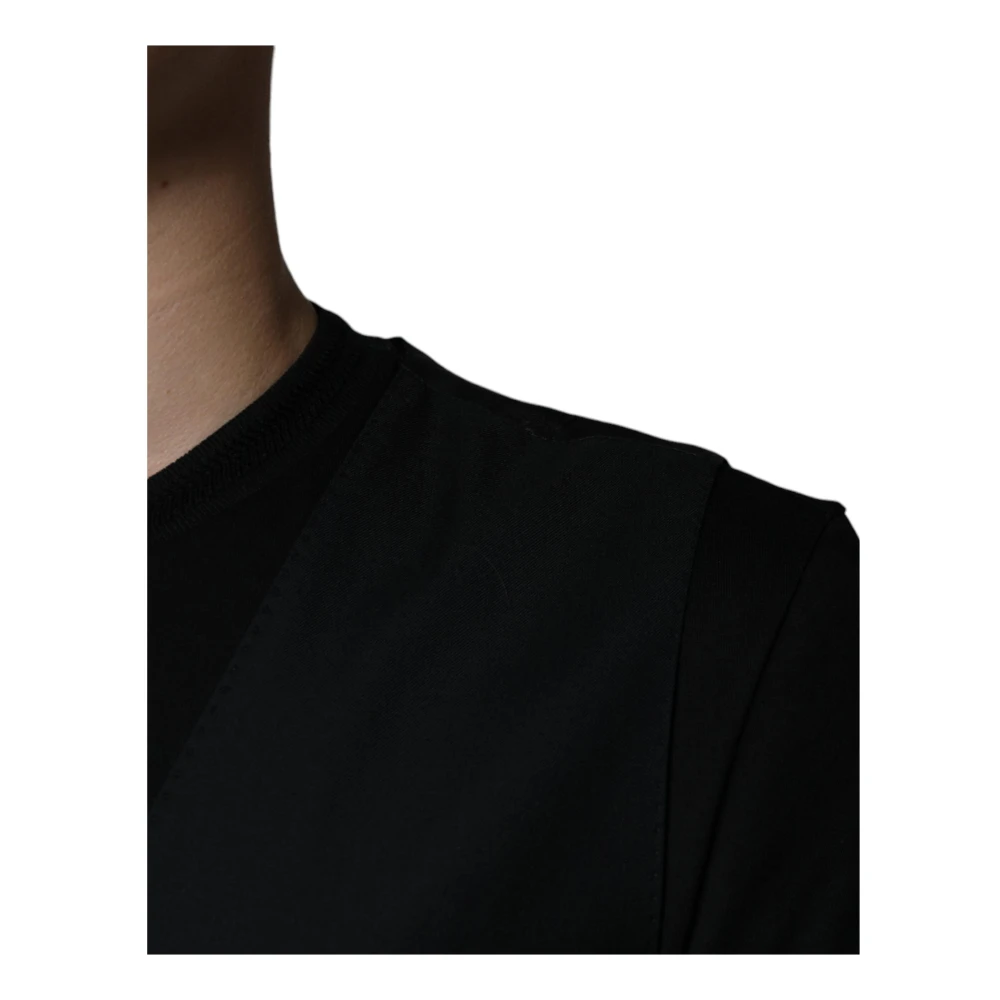 Dolce & Gabbana Zwart Wol Blend Vest Jurk Vest Black Heren
