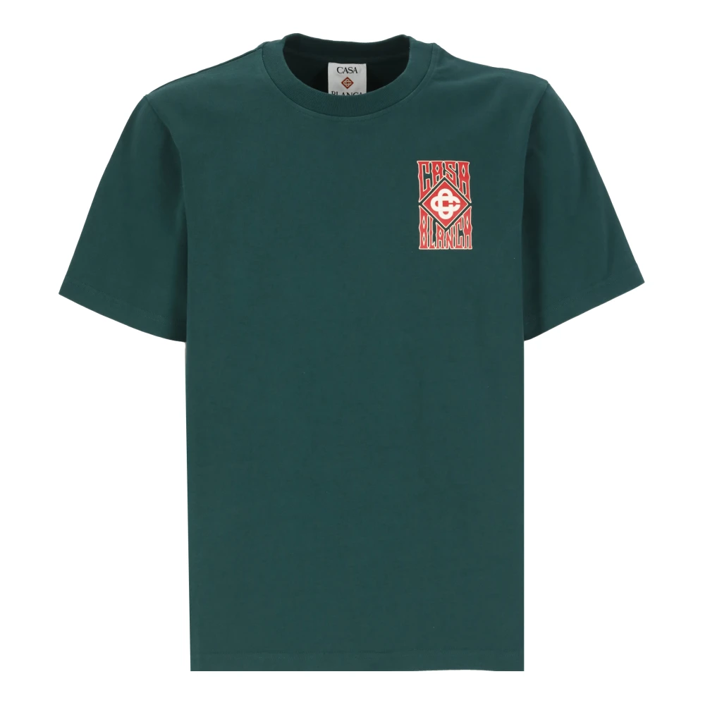 Casablanca Groene Katoenen T-shirt met Print Green Heren