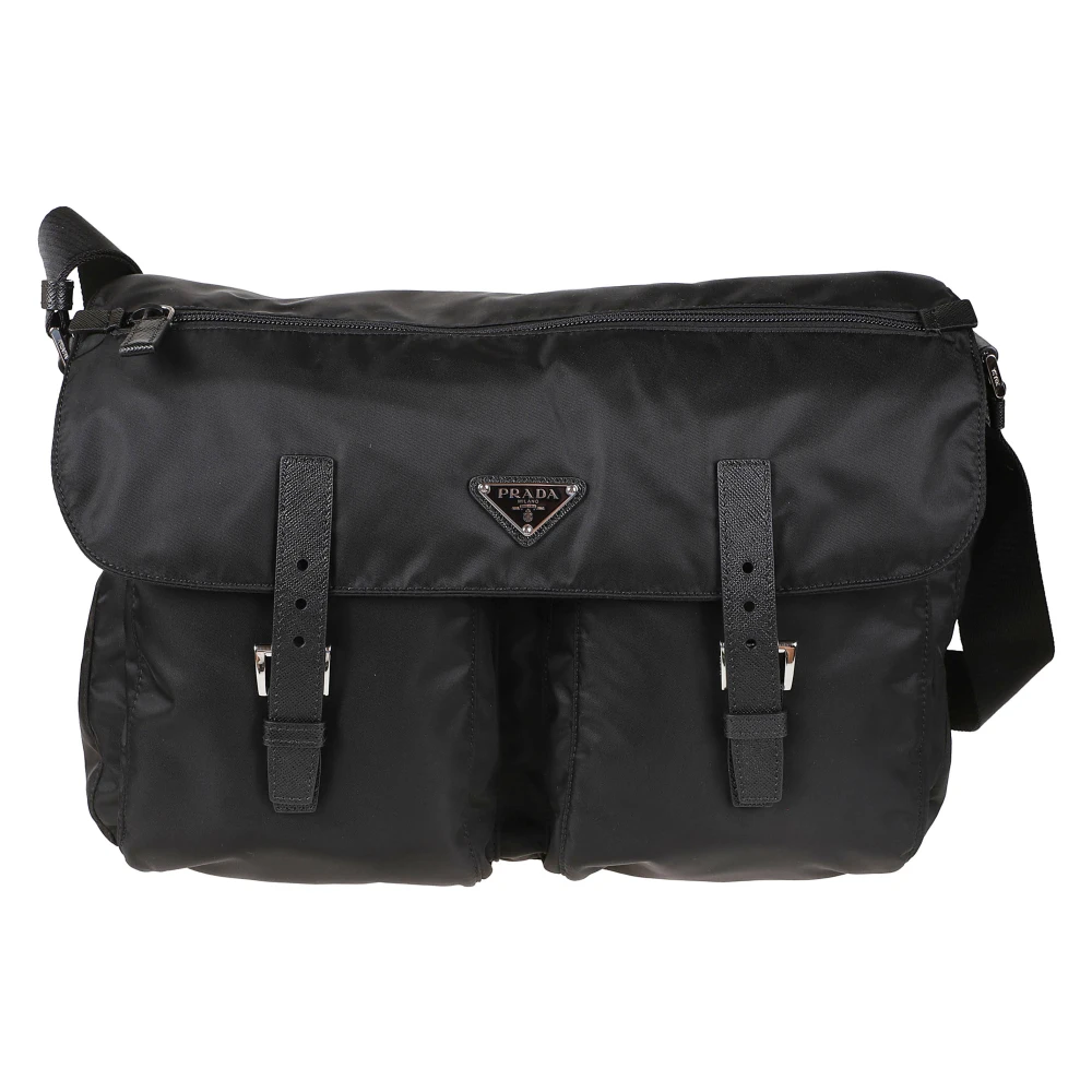 Prada Mannelijk Zwart Tassen Heren, One Size, Pattina Schoudertas