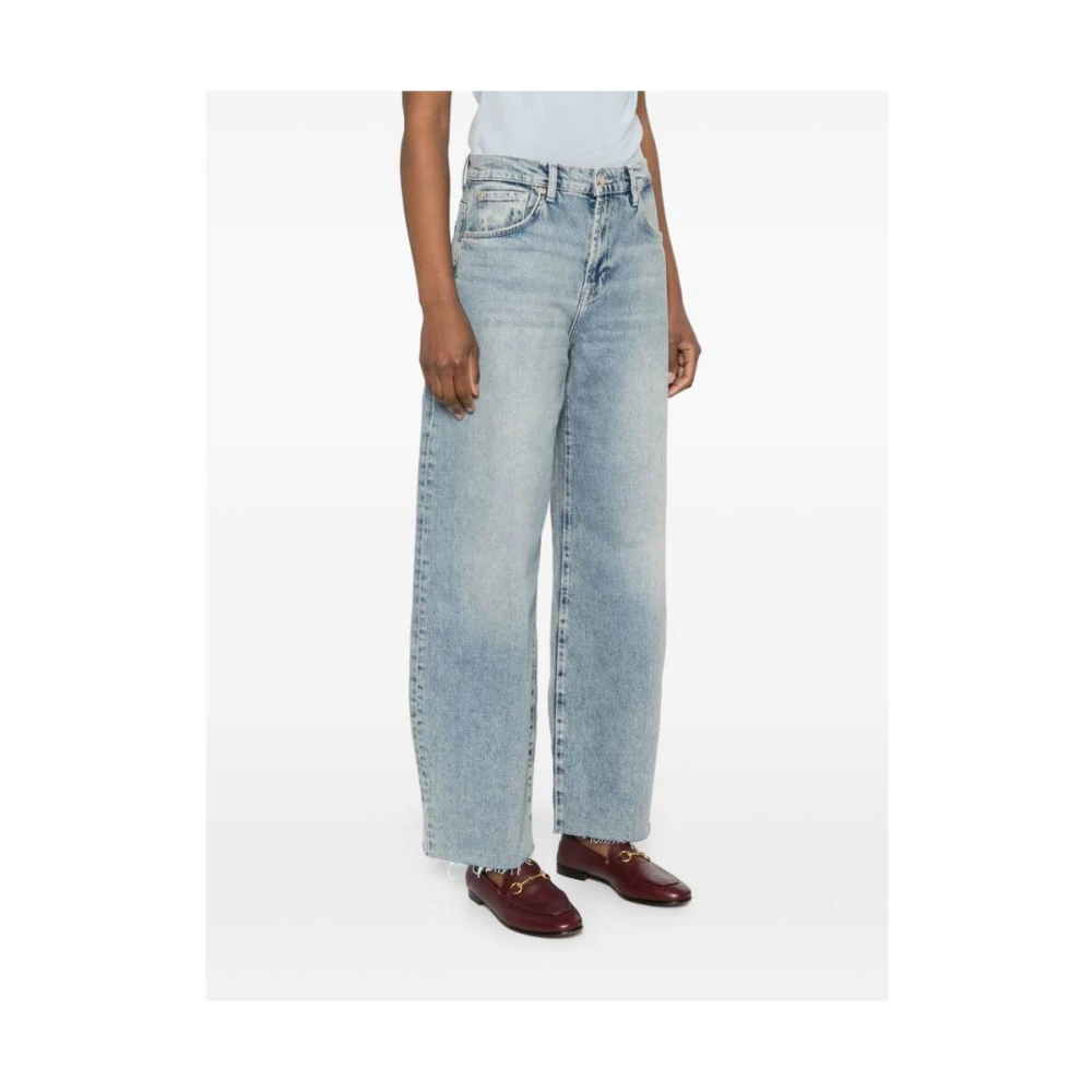7 For All Mankind Lichtblauwe Denim Tapered Jeans Blue Dames