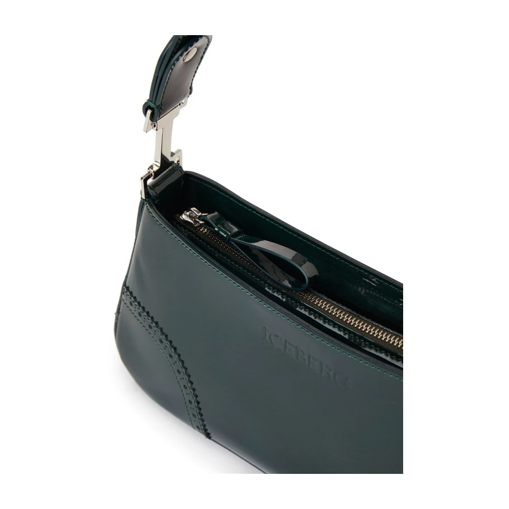 Iceberg Gebeitst groen leren crossbody tas Green Dames