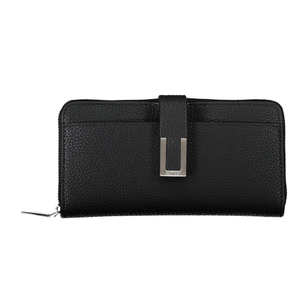 Calvin Klein Women's Black Wallet Zipper Closure - Wallets & Cardholders - One Size- Accessories