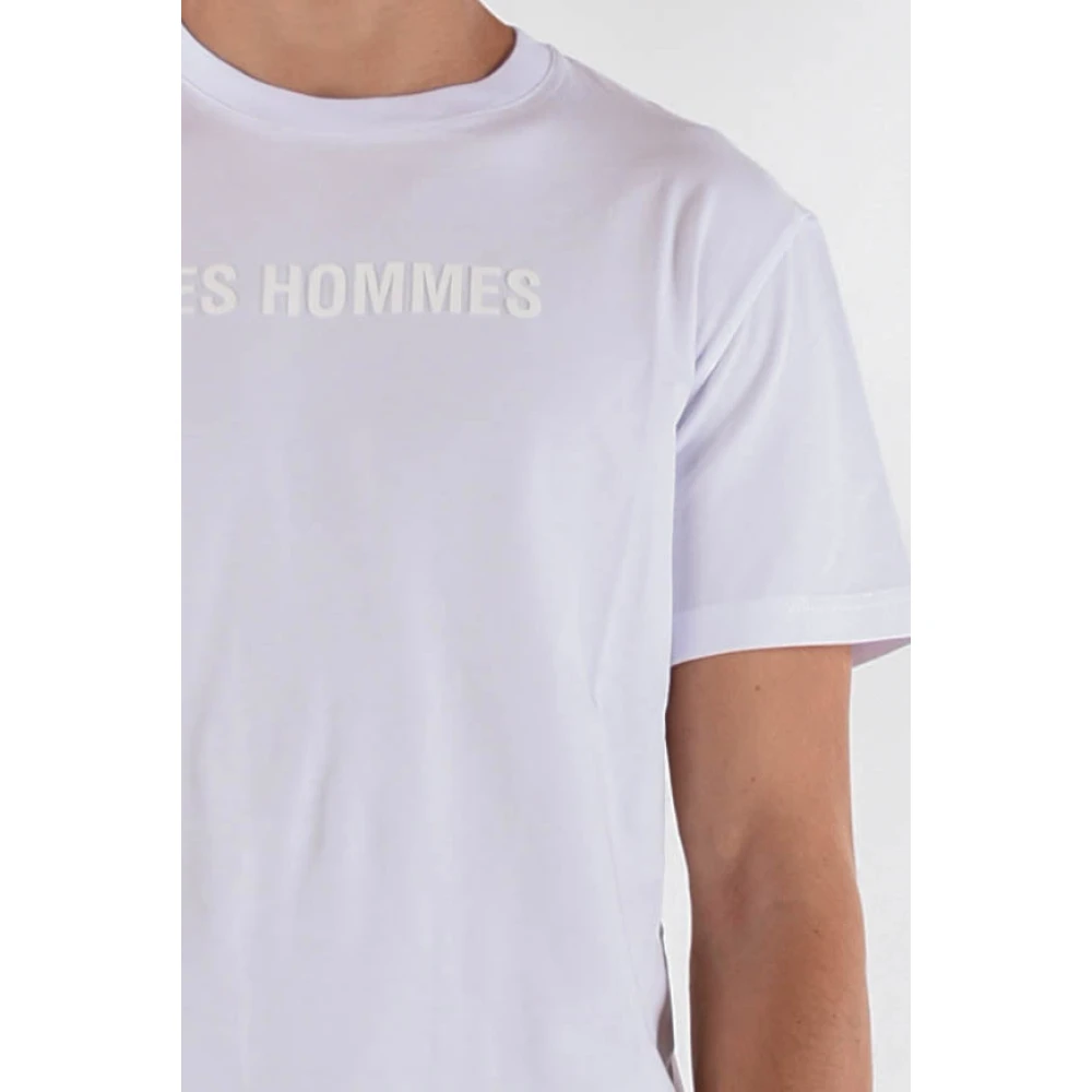 Les Hommes Logo T-shirt met Regular Fit White Heren