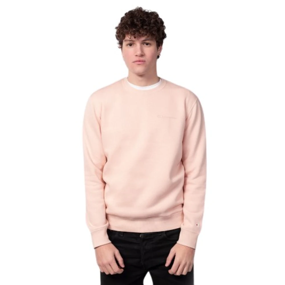 Champion Heren Herfst Poly Fleece Sweatshirt Pink Heren