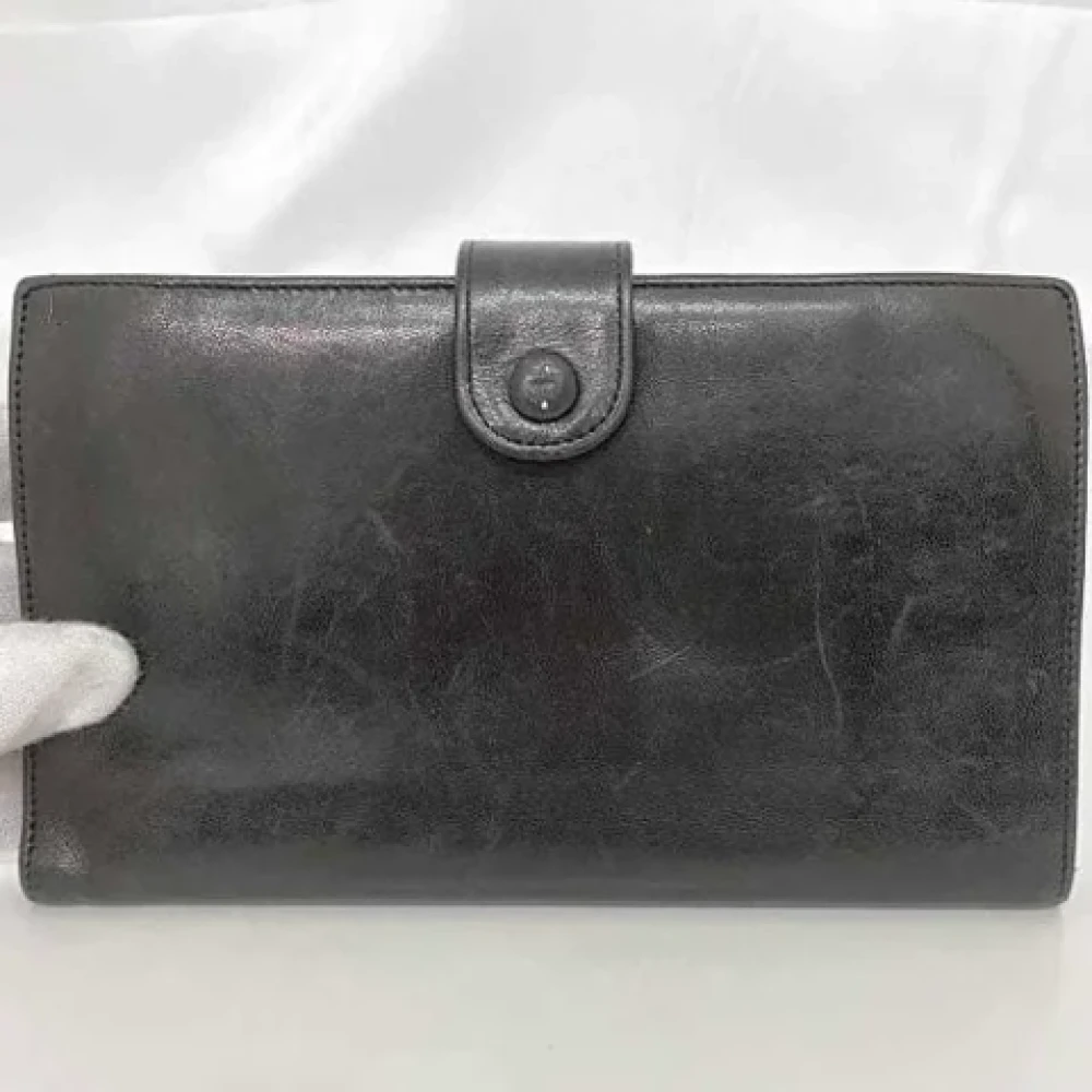 Chanel Vintage Pre-owned Leather wallets Black Dames
