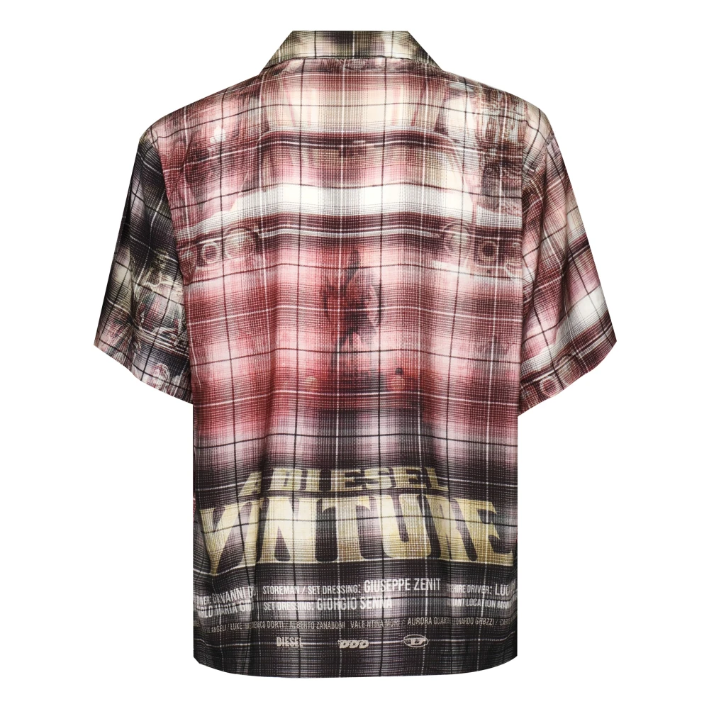 Diesel Film Poster Stijl Viscose Shirts Multicolor Heren