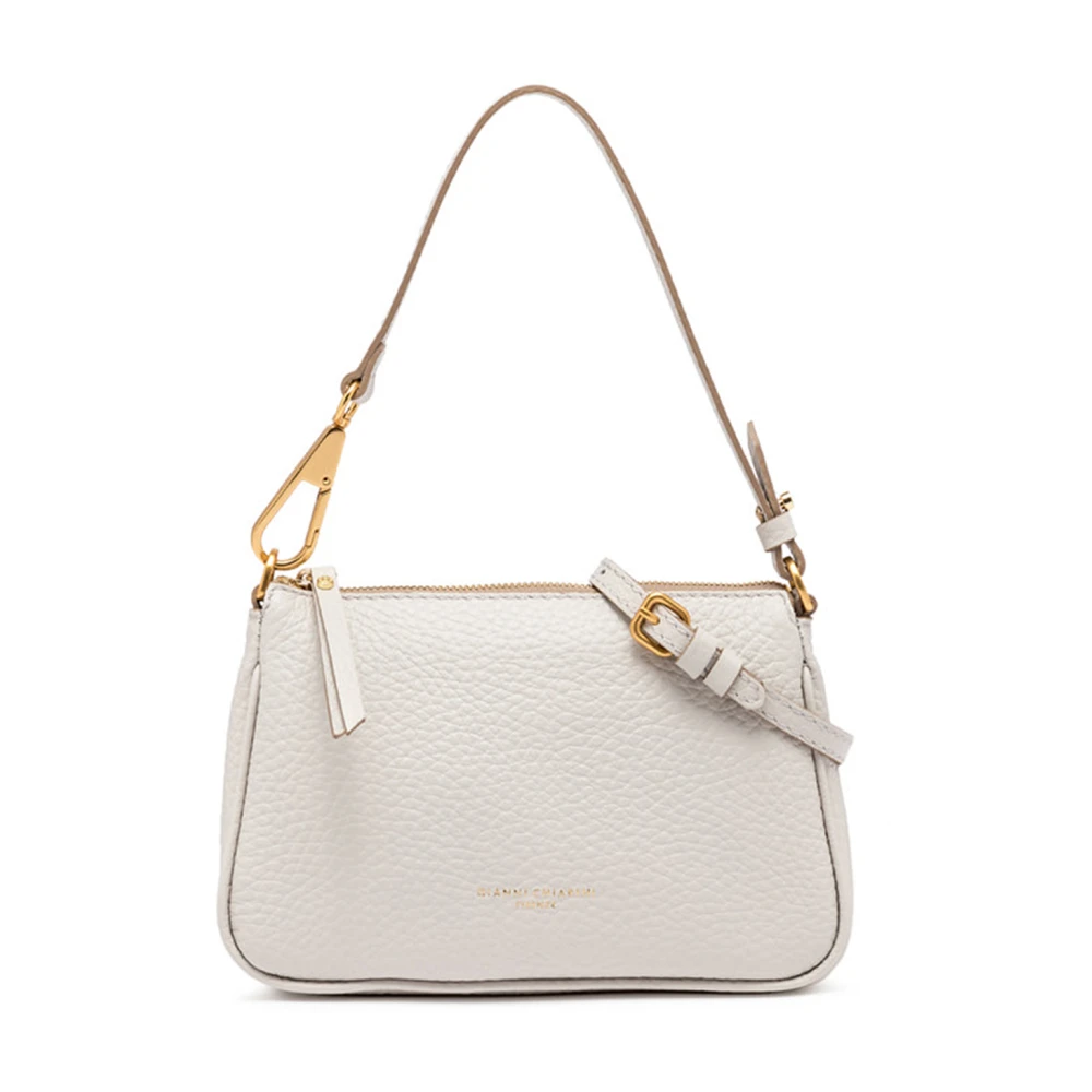 Gianni Chiarini Elegante Beige Leren Schoudertas Beige Dames