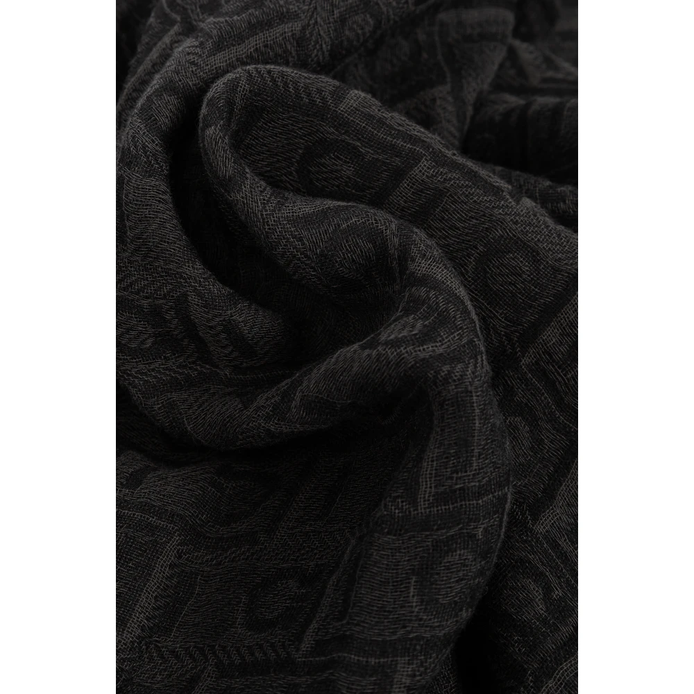 Salvatore Ferragamo Sjaal met logo Black Heren