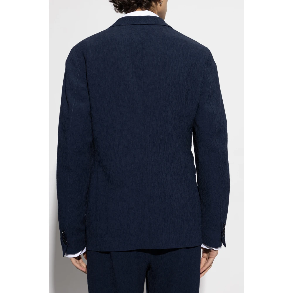 Giorgio Armani Blazer met open revers Blue Heren