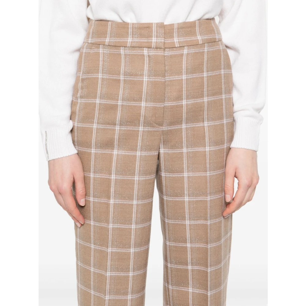 PESERICO Stijlvolle Panta Broek Brown Dames