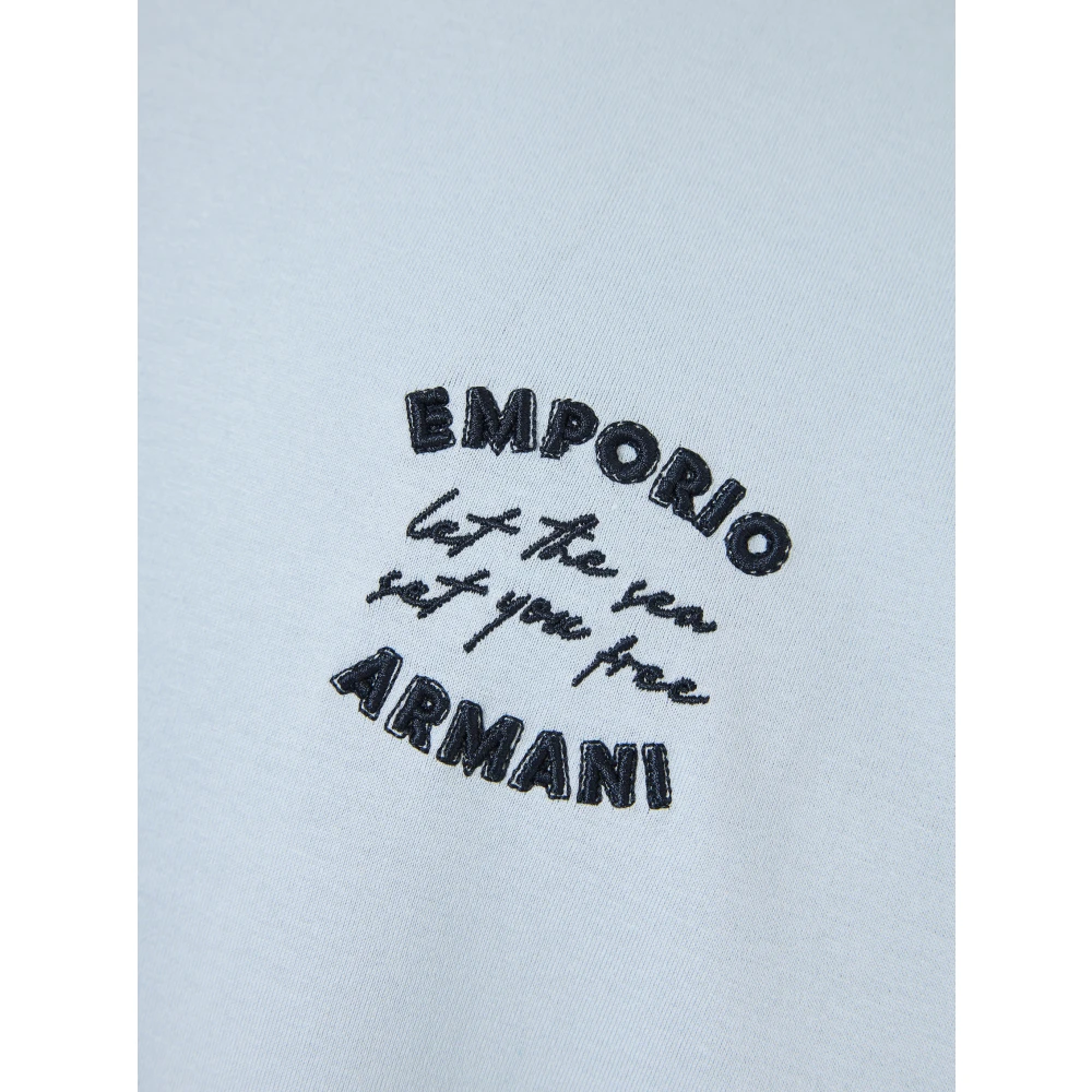 Emporio Armani Katoenen T-shirt met Stijlvol Ontwerp Blue Heren