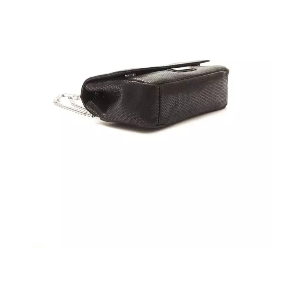 Pompei Donatella Luxe Zwarte Leren Crossbody Tas Black Dames