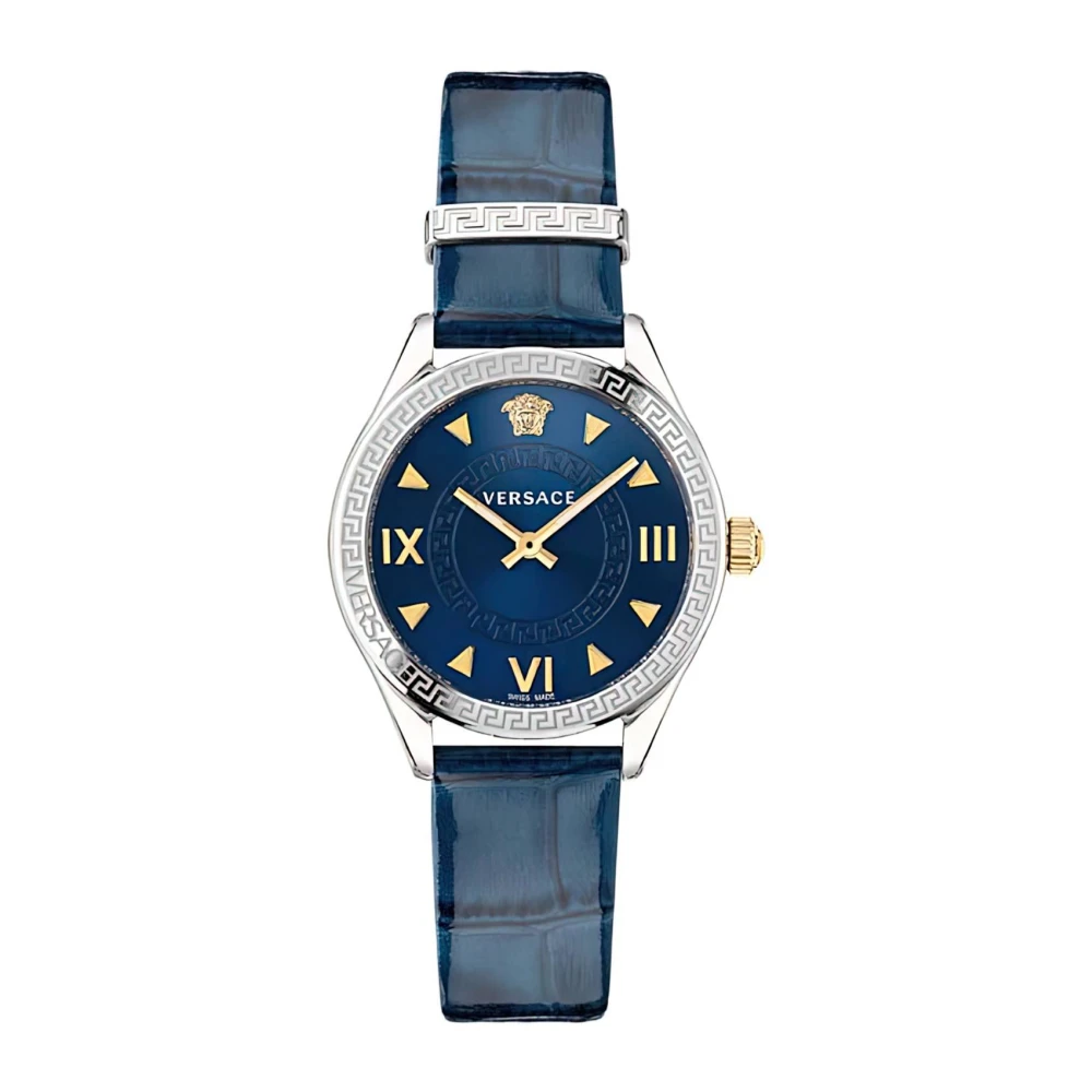 Versace Women's Blue Leather Watch Hellenyium Model - Watches - One Size - Accessories