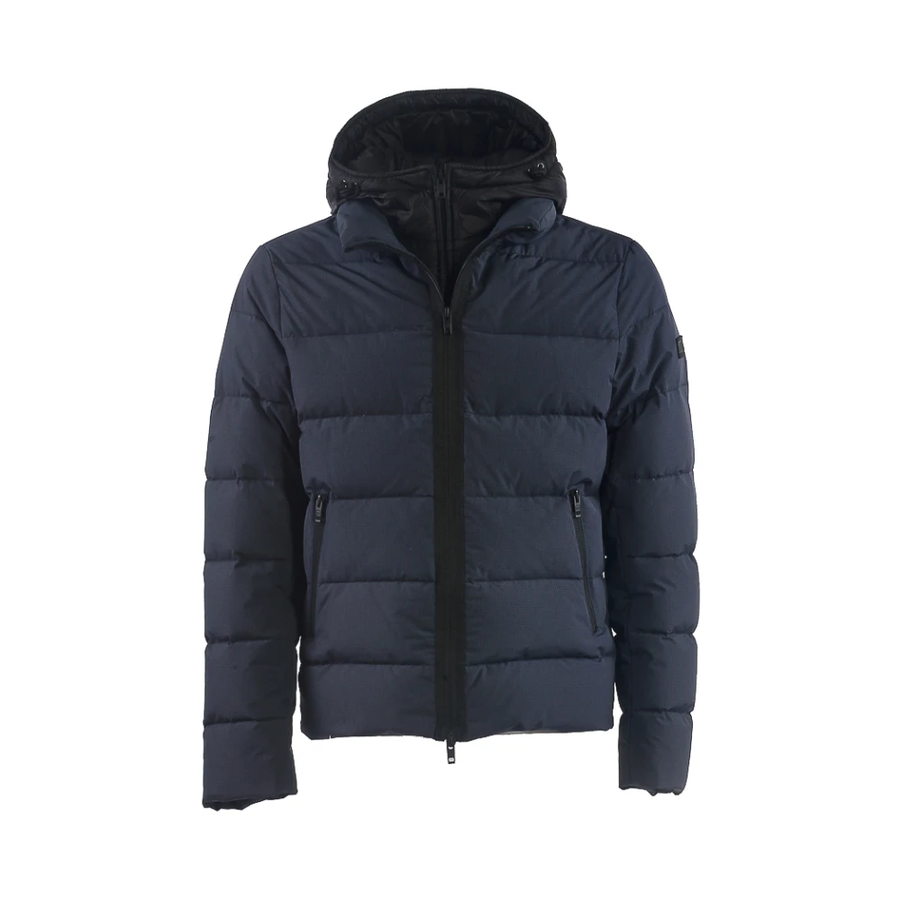 Fay Blauwe Stoffen Puffer Jas Blue Heren