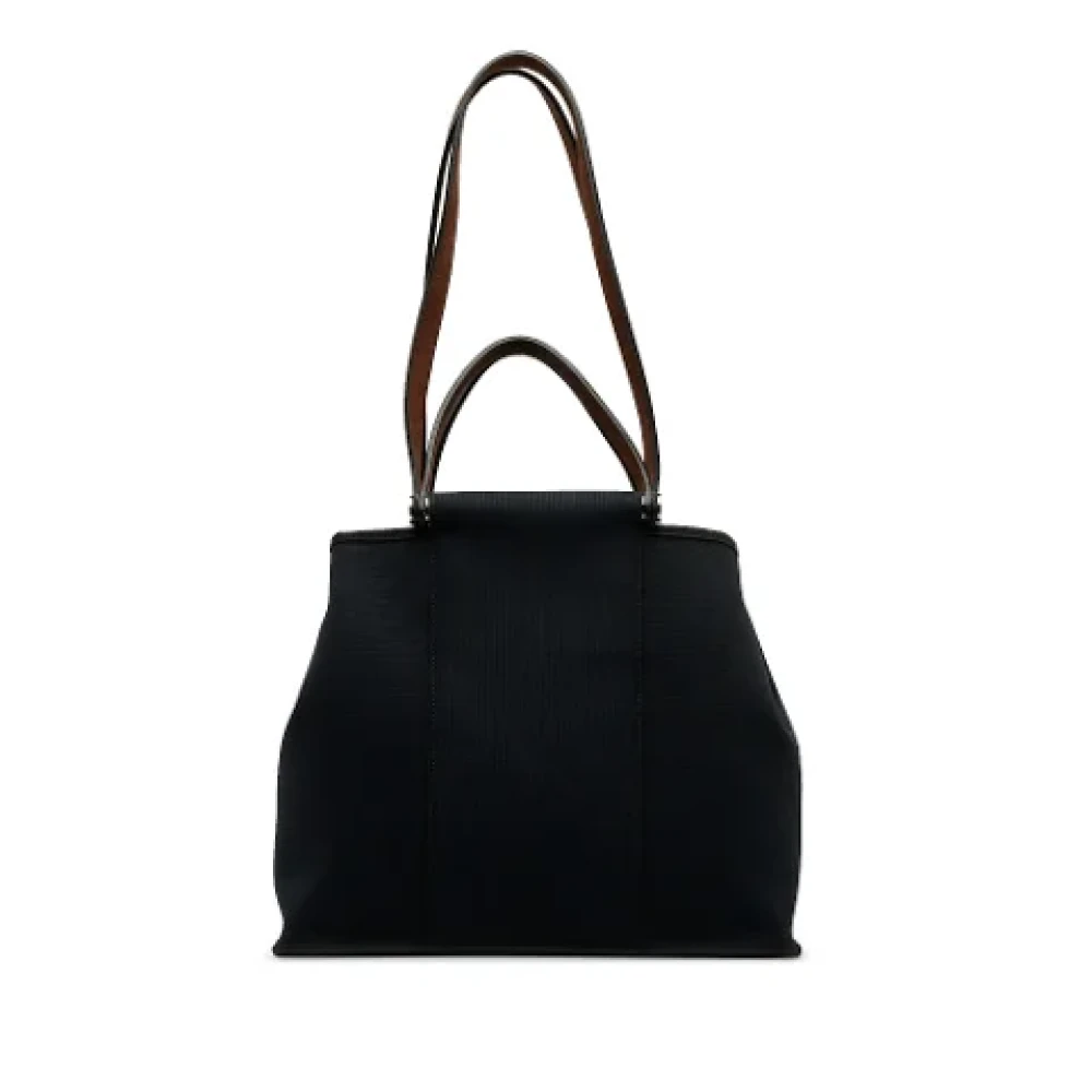 Hermès Vintage Pre-owned Canvas shoulder-bags Black Dames