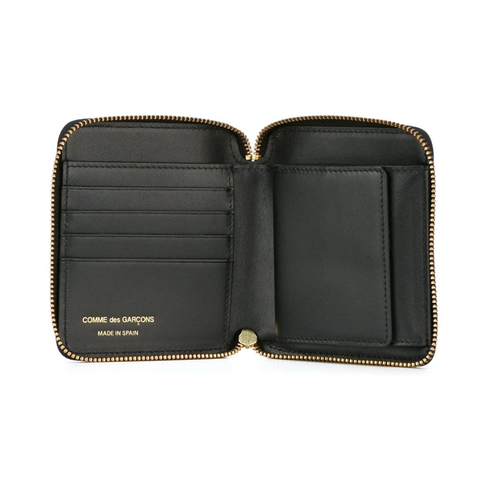 Comme des Garçons Zwarte Leren Ritsportemonnee Black Heren
