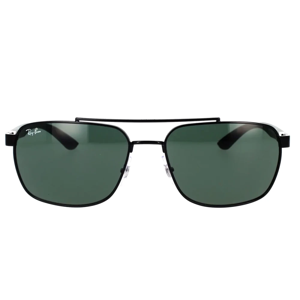 Ray-Ban Unisex Black Sunglasses, 59 Mm, Rectangular Sunglasses Green Lenses Dark
