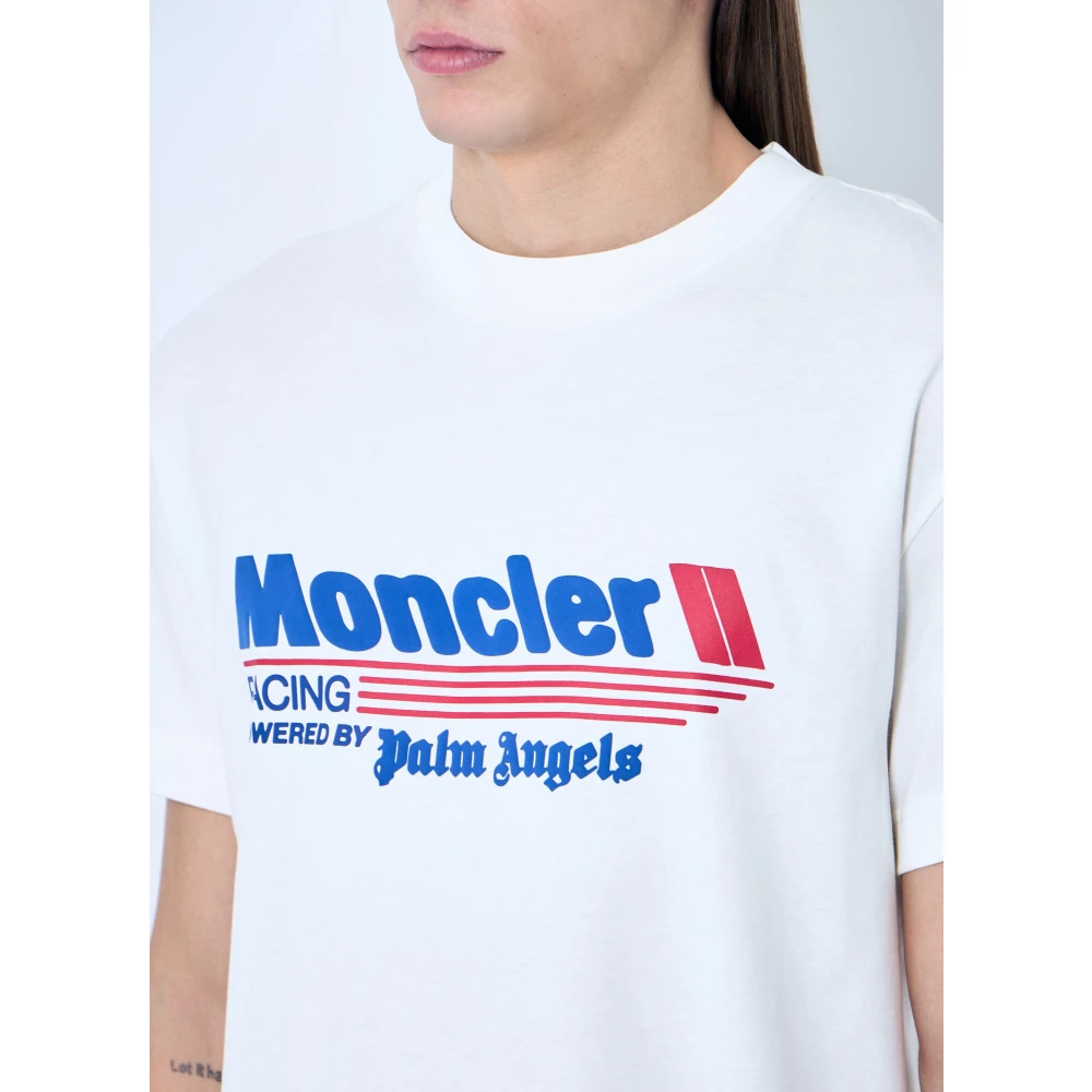 Moncler Katoenen Jersey Logo Print T-Shirt White Heren