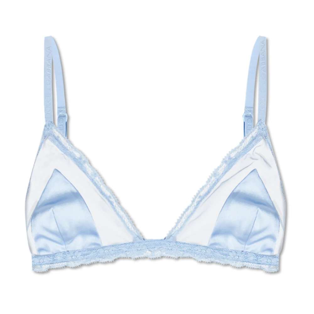 Dolce & Gabbana Vrouw Blauw Ondergoed Dames, M, Katoen, Beugelbeha Met Kant