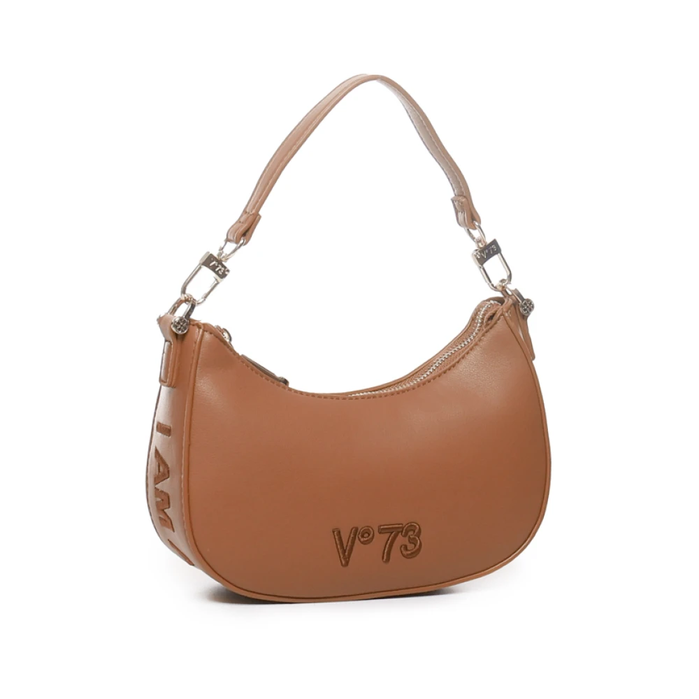 V73 Bruine Schoudertas met Ritssluiting Brown Dames