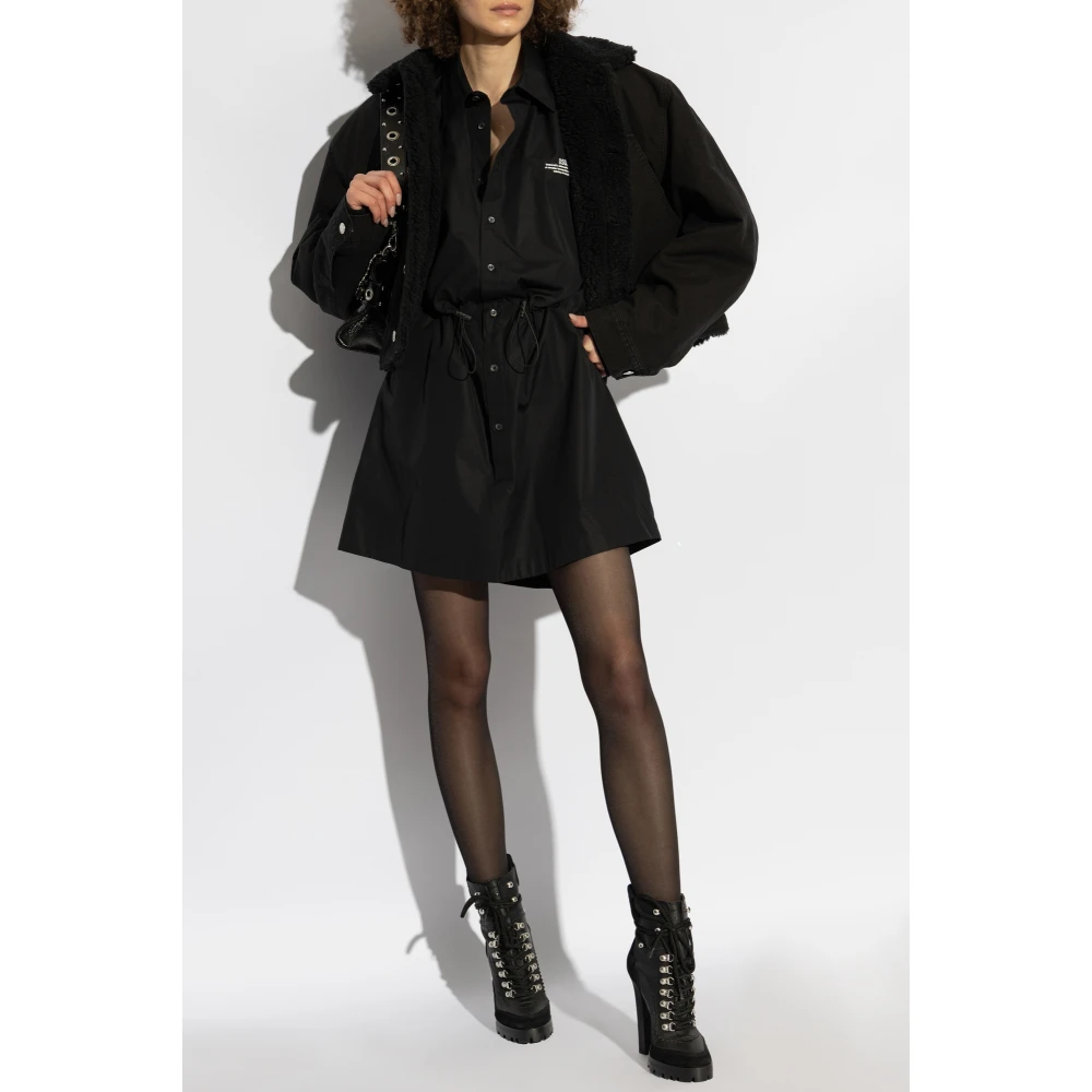 Dsquared2 Katoenen jurk met zakken Black Dames