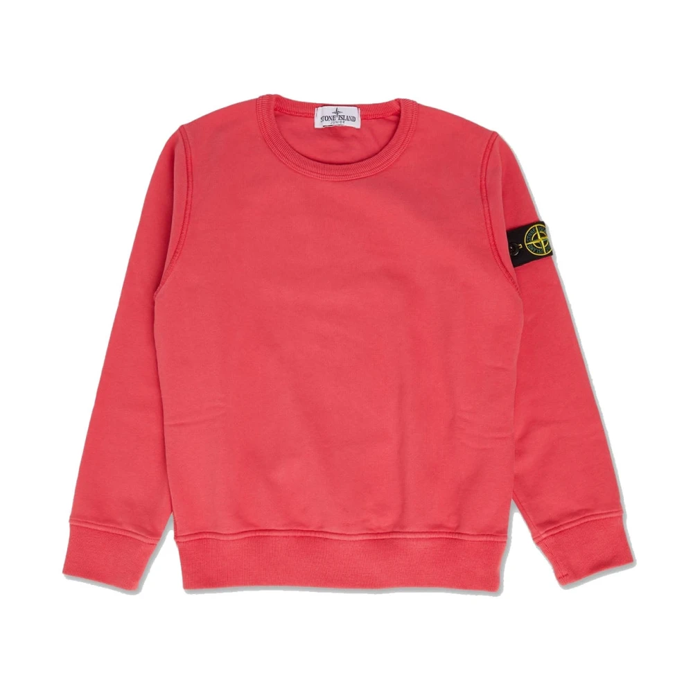 Stone Island Red Crew Neck Sweatshirt - Male - Kids Sweatshirts - 8 Y - Kids