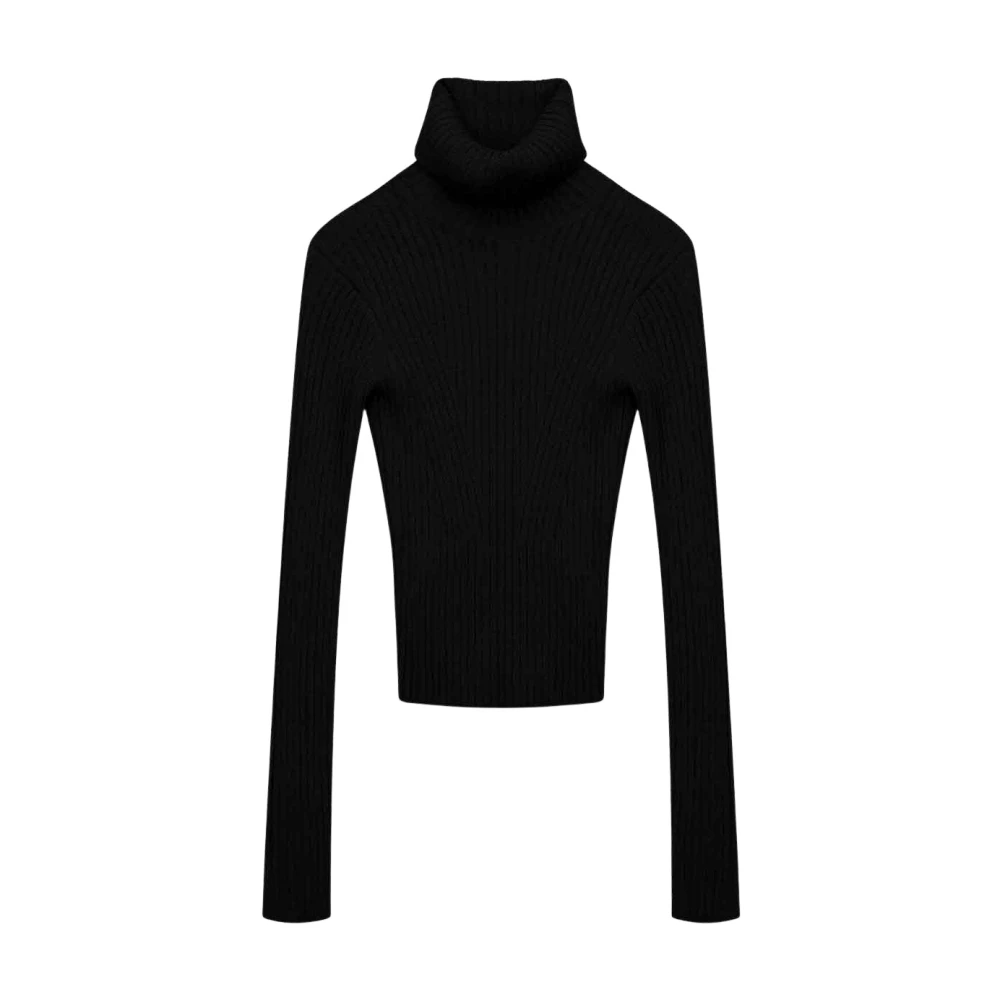 Staud Elegant Turtleneck Stickad Topp Black, Dam