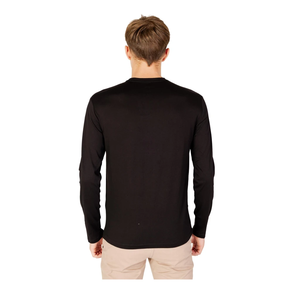 Armani Exchange Zwart Print Longsleeve T-shirt Black Heren