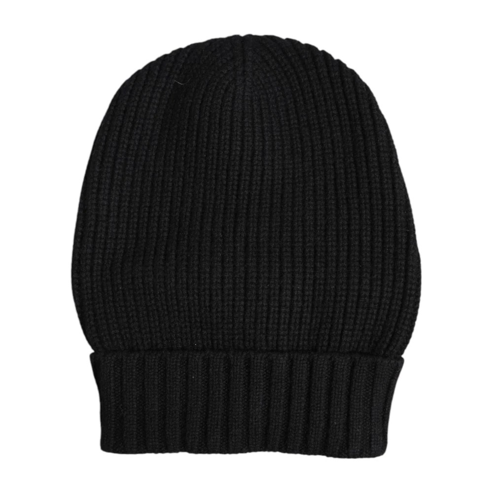 Dolce & Gabbana Women's Black Luxurious Cashmere Knit Beanie Hat