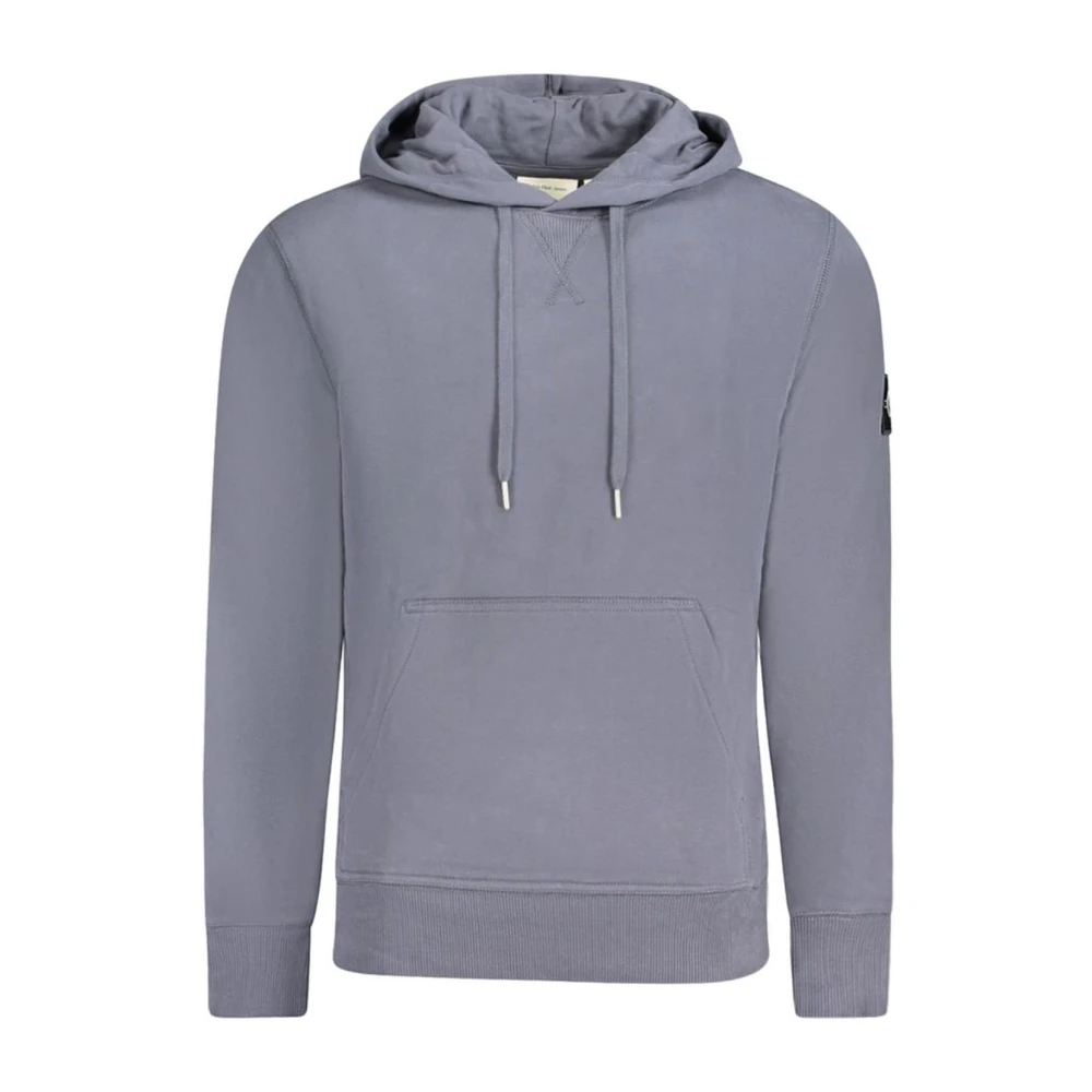 Calvin Klein Grijze hoodie voor mannen Blue Heren