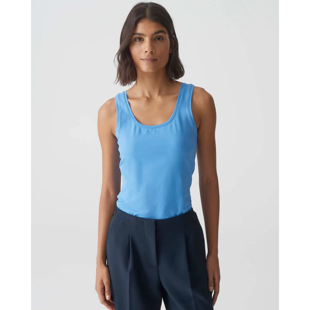 Opus Top met korte mouwen en stijl Imilia Blue Dames