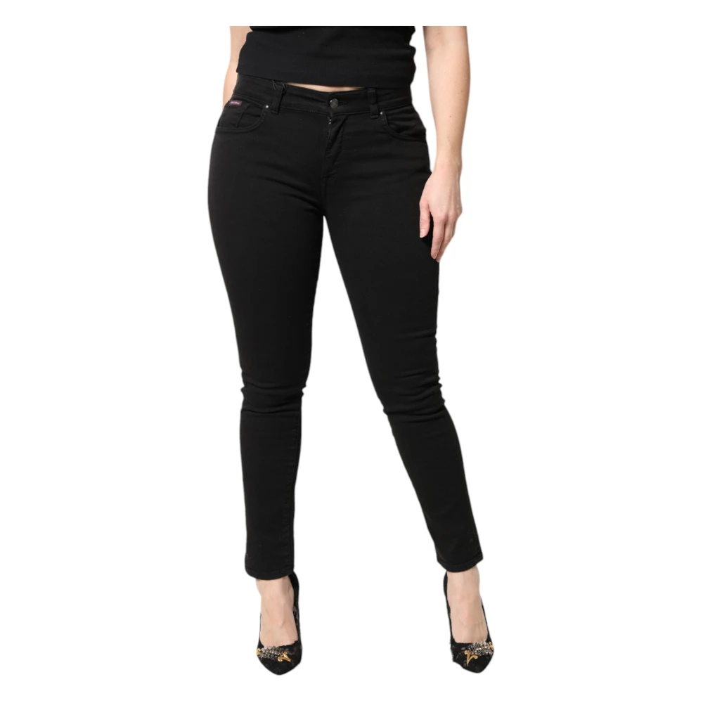 Dolce & Gabbana Women's Black Mid Waisted Skinny Denim Jeans