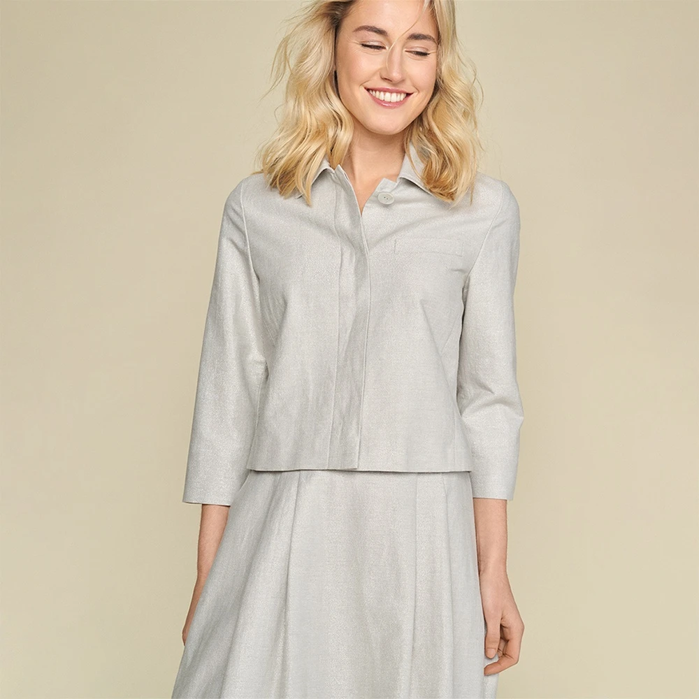 Marie Méro Elegante A-lijn lurex rok Gray Dames