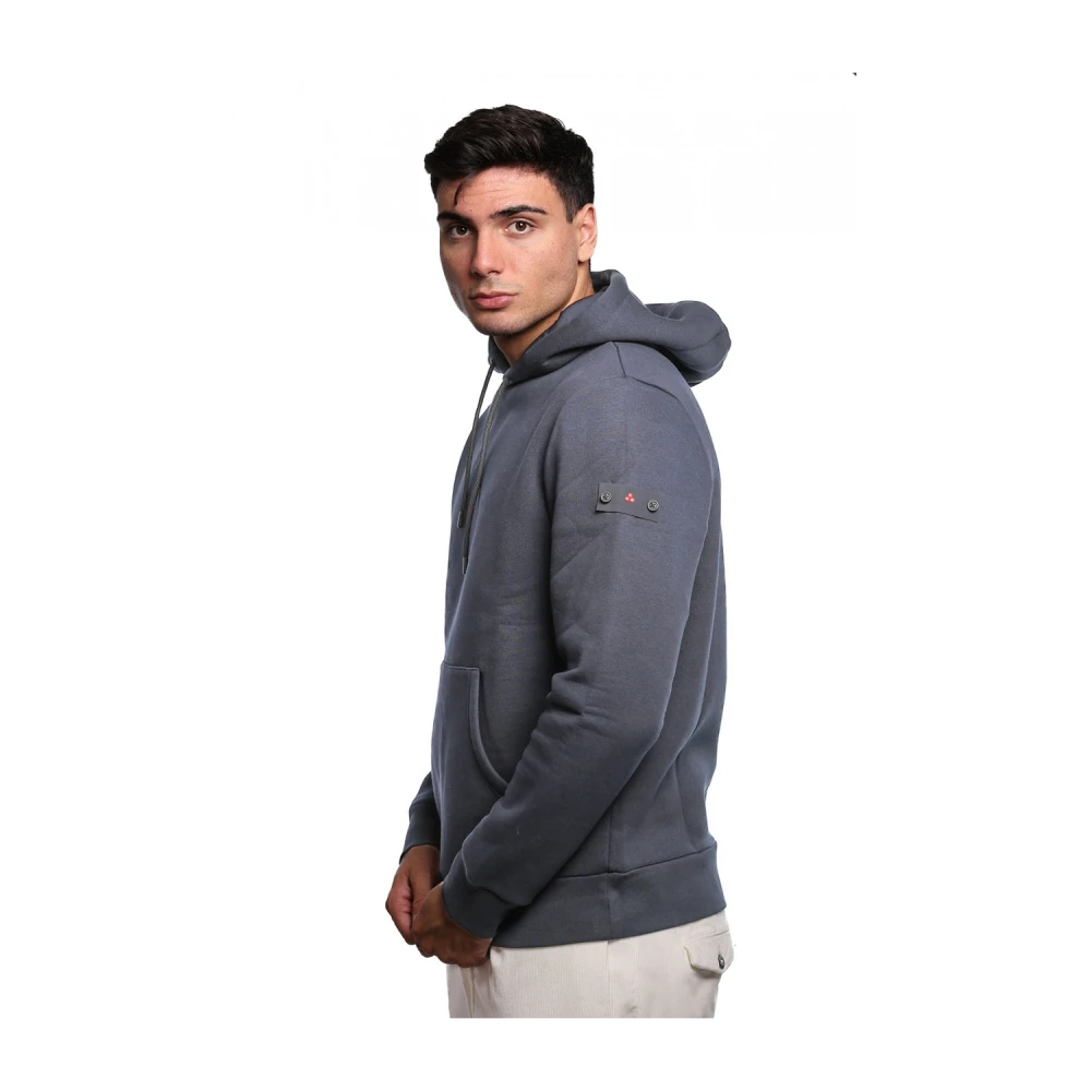 Peuterey Blauwe Katoen Polyester Hoodie Raku GR 02 Blue Heren