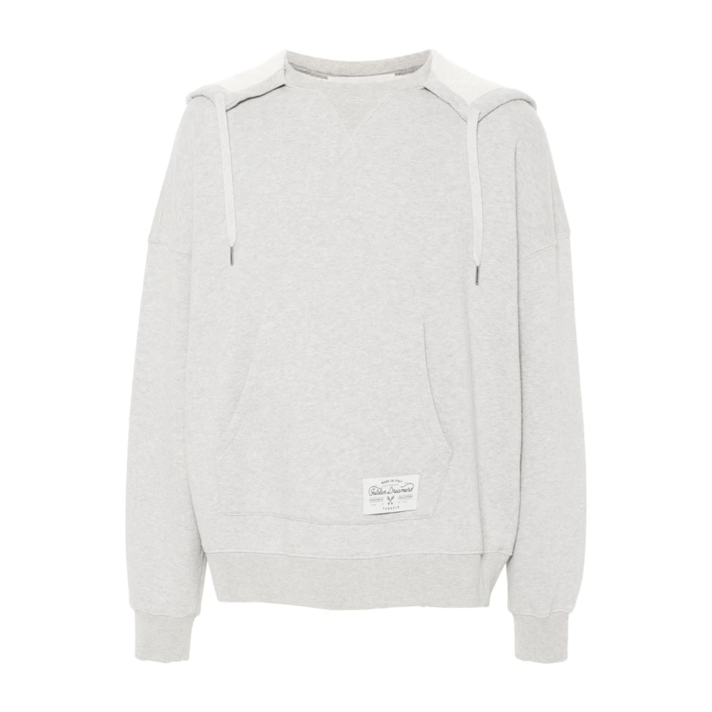 Golden Goose Melange Effect Hoodie met Slogan Print Gray Heren