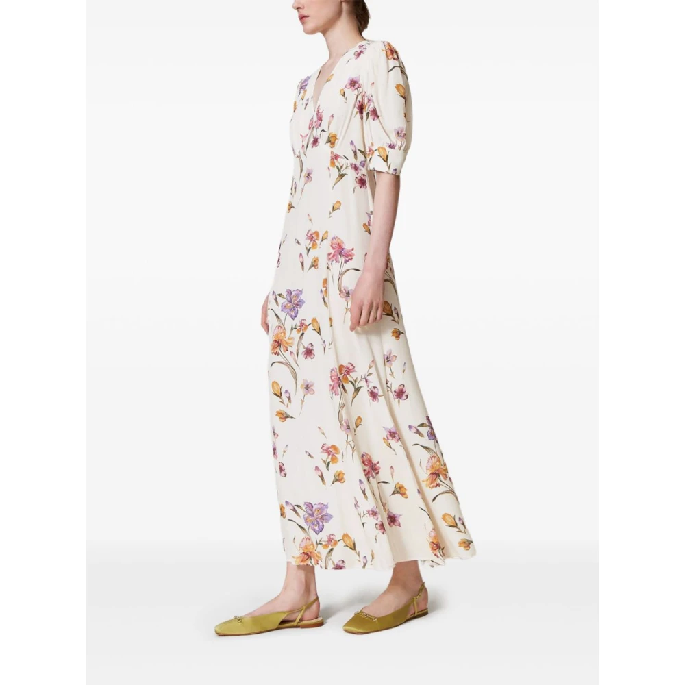 Twinset Witte Jurk Elegantie Grijs Chic Multicolor Dames