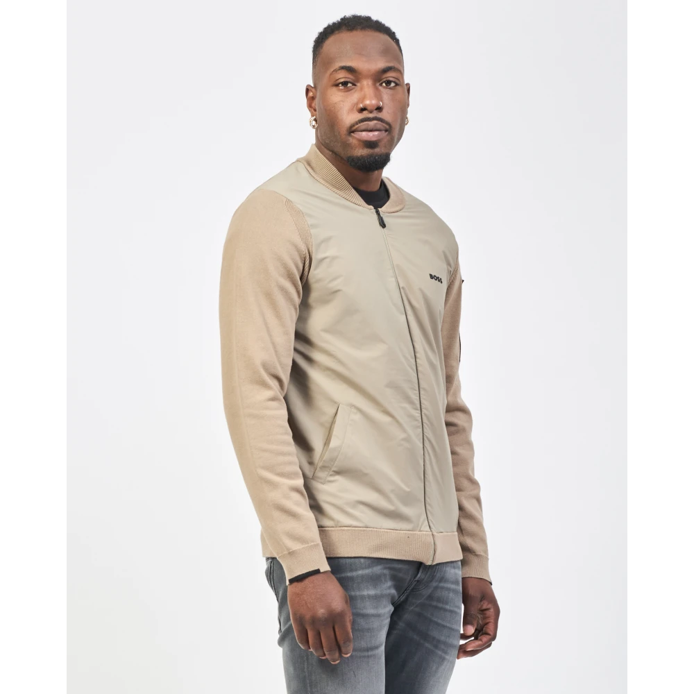 Hugo Boss Beige Jas met Logodetail Beige Heren