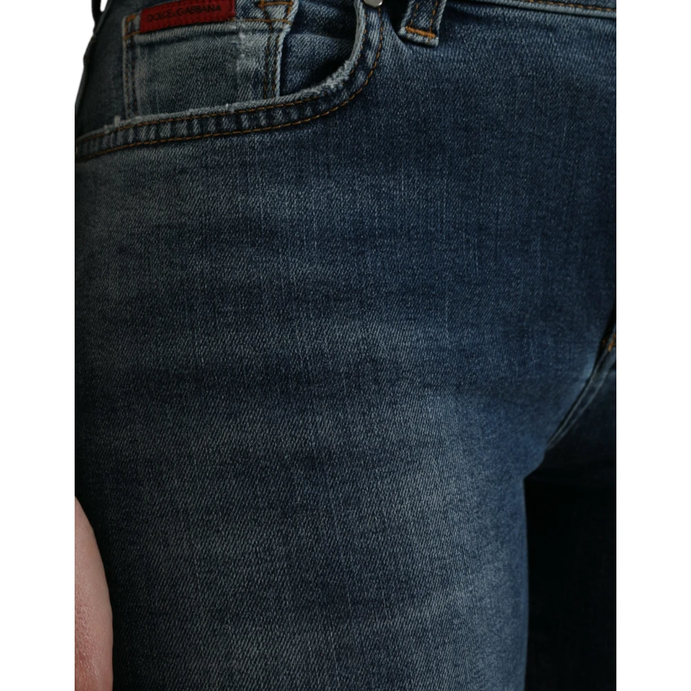 Dolce & Gabbana Blauwe Elegante Stretch Jeans Blue Dames