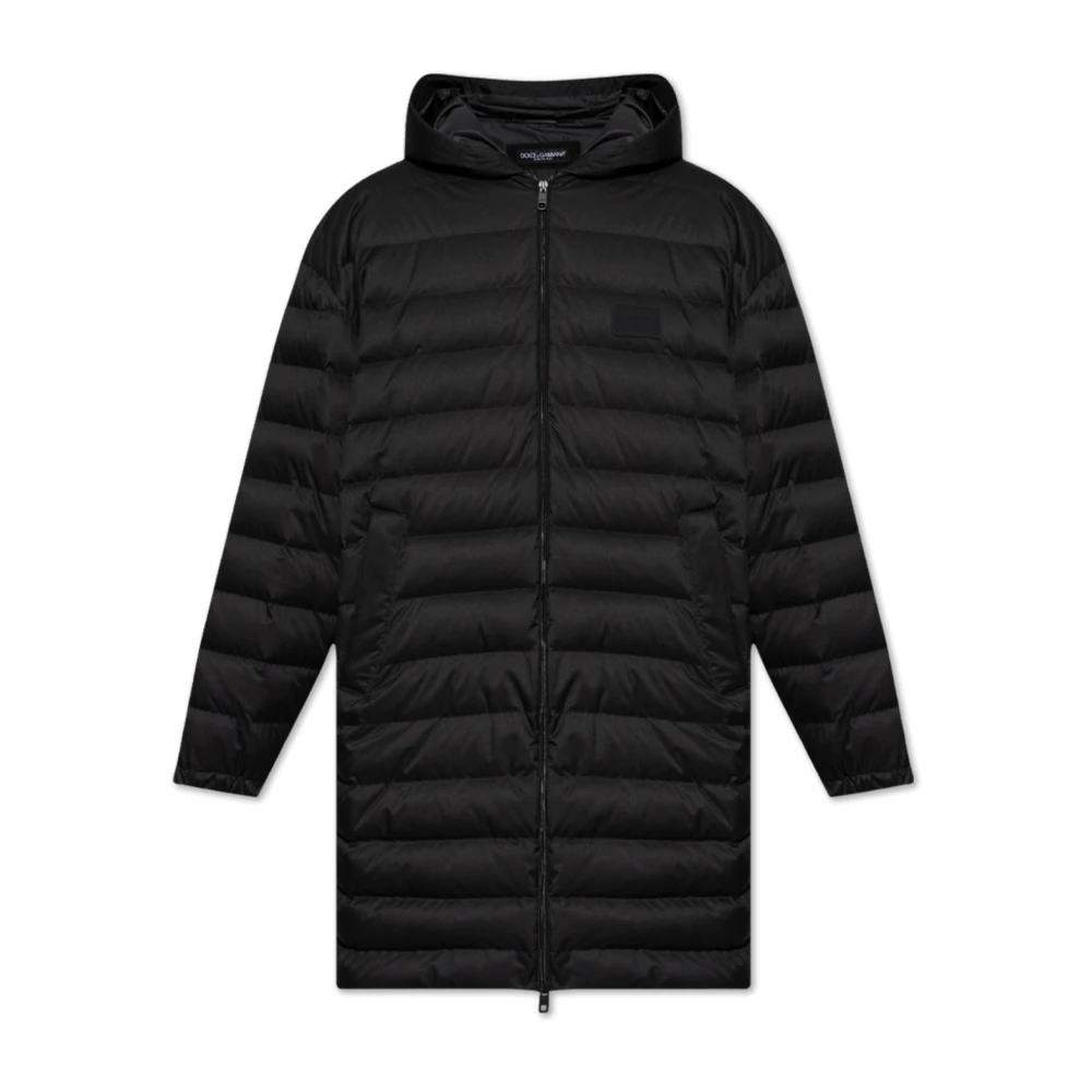 Dolce & Gabbana Gewatteerde capuchonjas Black Heren