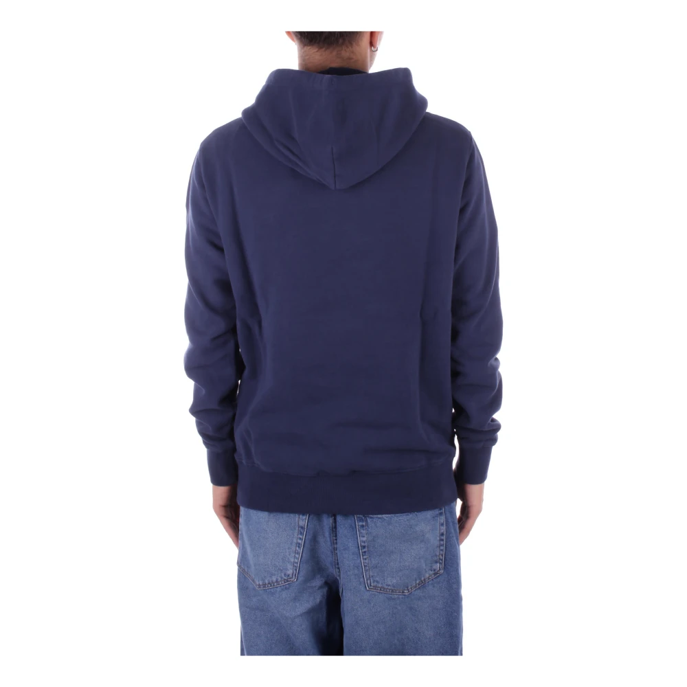 Saint Barth Rode Logo Sweater met Zijzak Blue Heren