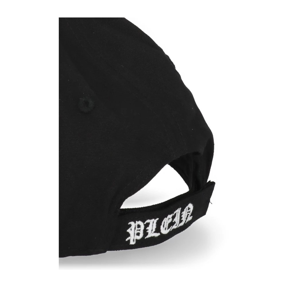 Philipp Plein Zwarte katoenen baseballpet met contrasterend logo Black Heren