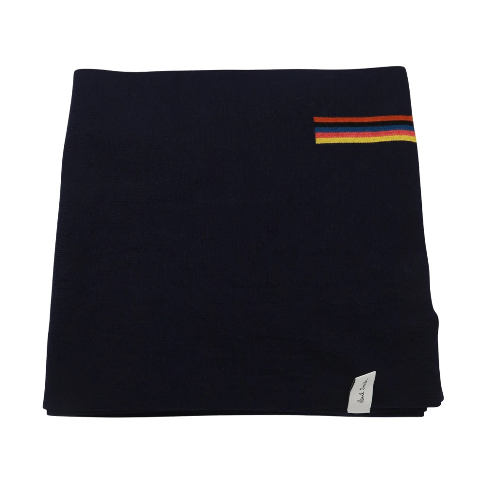 PS By Paul Smith Blauwe Wol Rechthoekige Sjaal Blue Heren