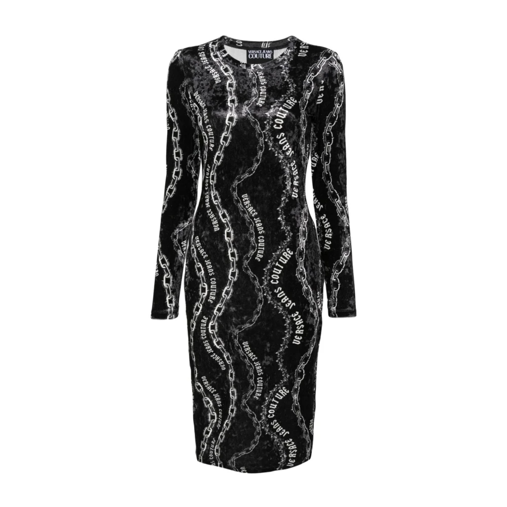 Versace Jeans Couture Zwarte Jurk voor Vrouwen Black Dames