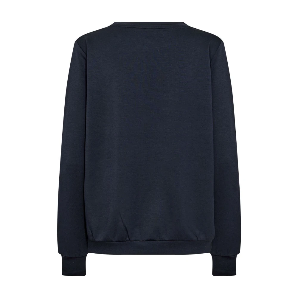 Soyaconcept Casual Navy Sweater met Tekst Print Blue Dames