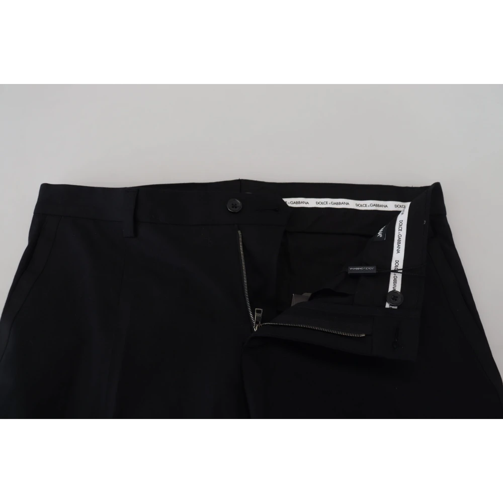 Dolce & Gabbana Elegante Zwarte Katoenen Broek Black Heren