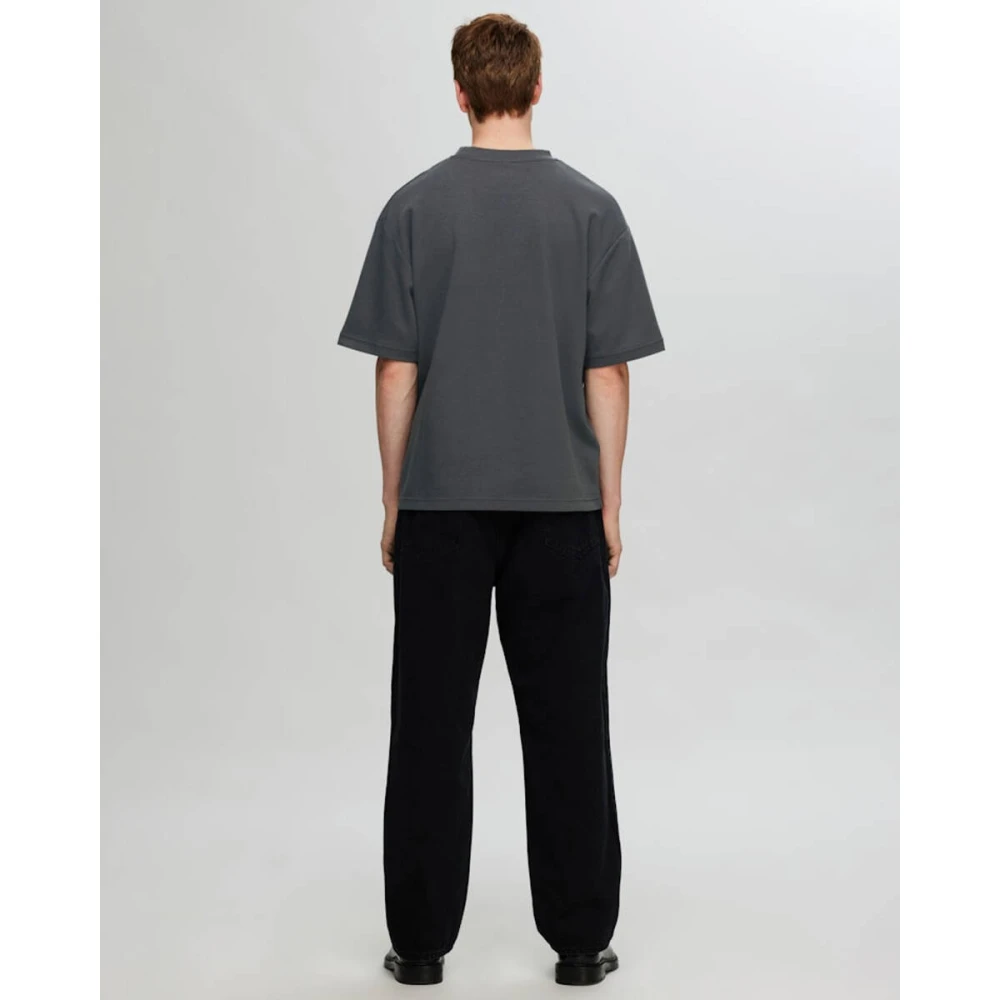 Selected Homme Losse Oscar Korte Mouw Tee Gray Heren