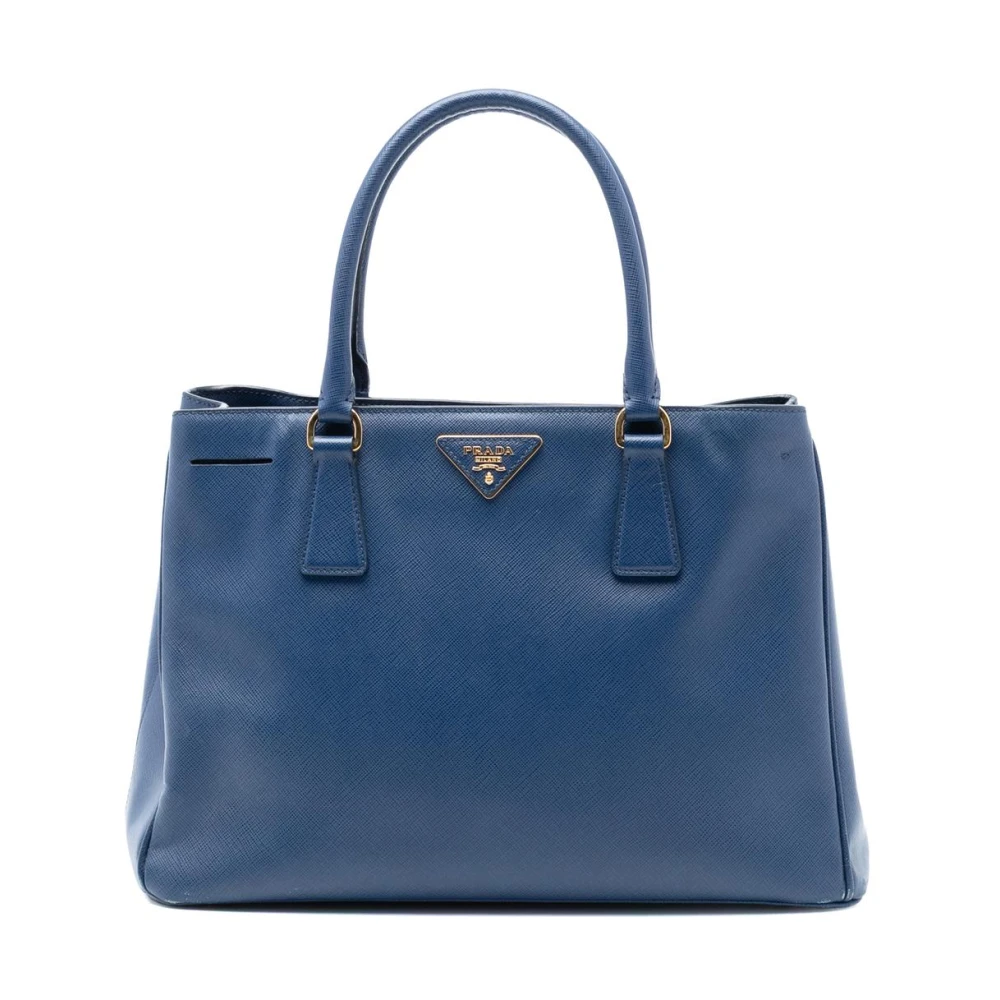 Prada Vintage Women's Blue Pre-Owned Structured Leather Tote